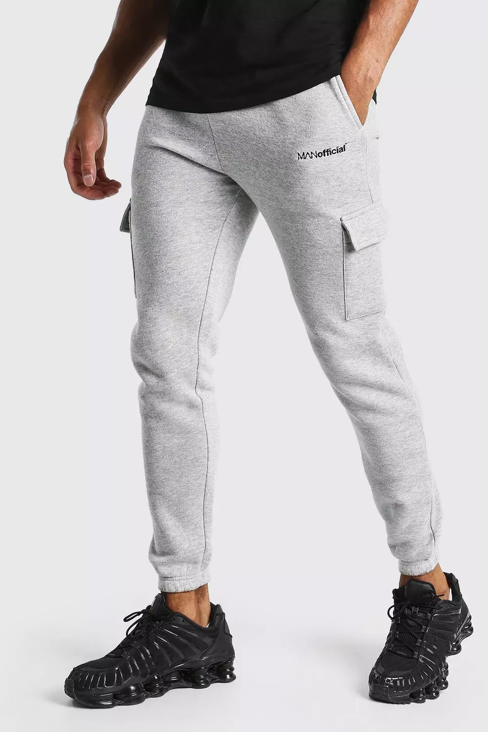 Boohooman grey joggers new arrivals